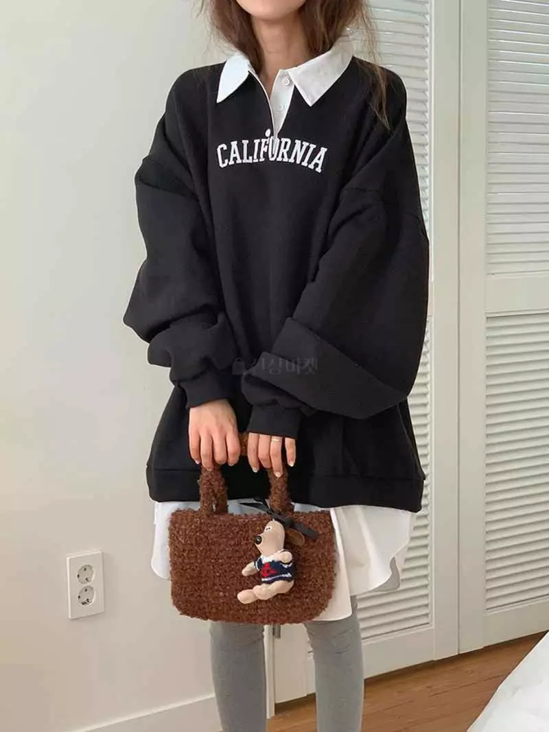 Jkichi - Korean Women Fashion - #momslook - California Sweatshirt - 3