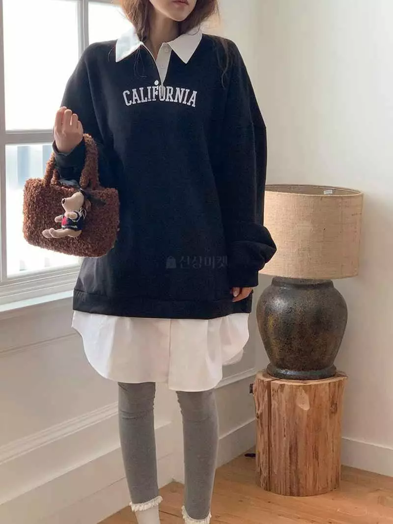 Jkichi - Korean Women Fashion - #momslook - California Sweatshirt - 5