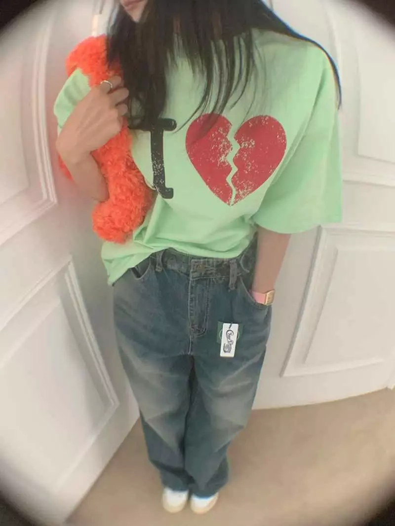 Jkichi - Korean Women Fashion - #momslook - I Heart Tee - 7