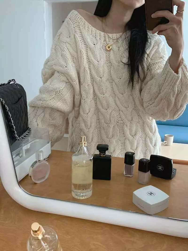 Jkichi - Korean Women Fashion - #momslook - Chucream Knit Tee