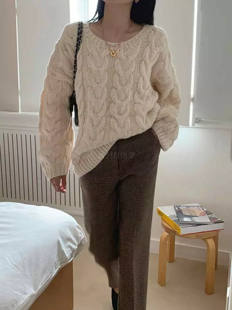 Jkichi - Korean Women Fashion - #momslook - Chucream Knit Tee - 2