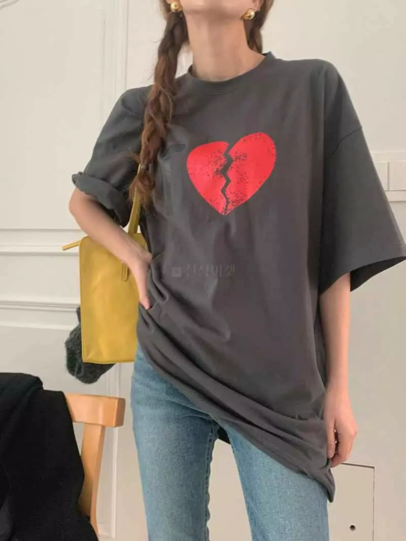 Jkichi - Korean Women Fashion - #restrostyle - I Heart Tee - 12
