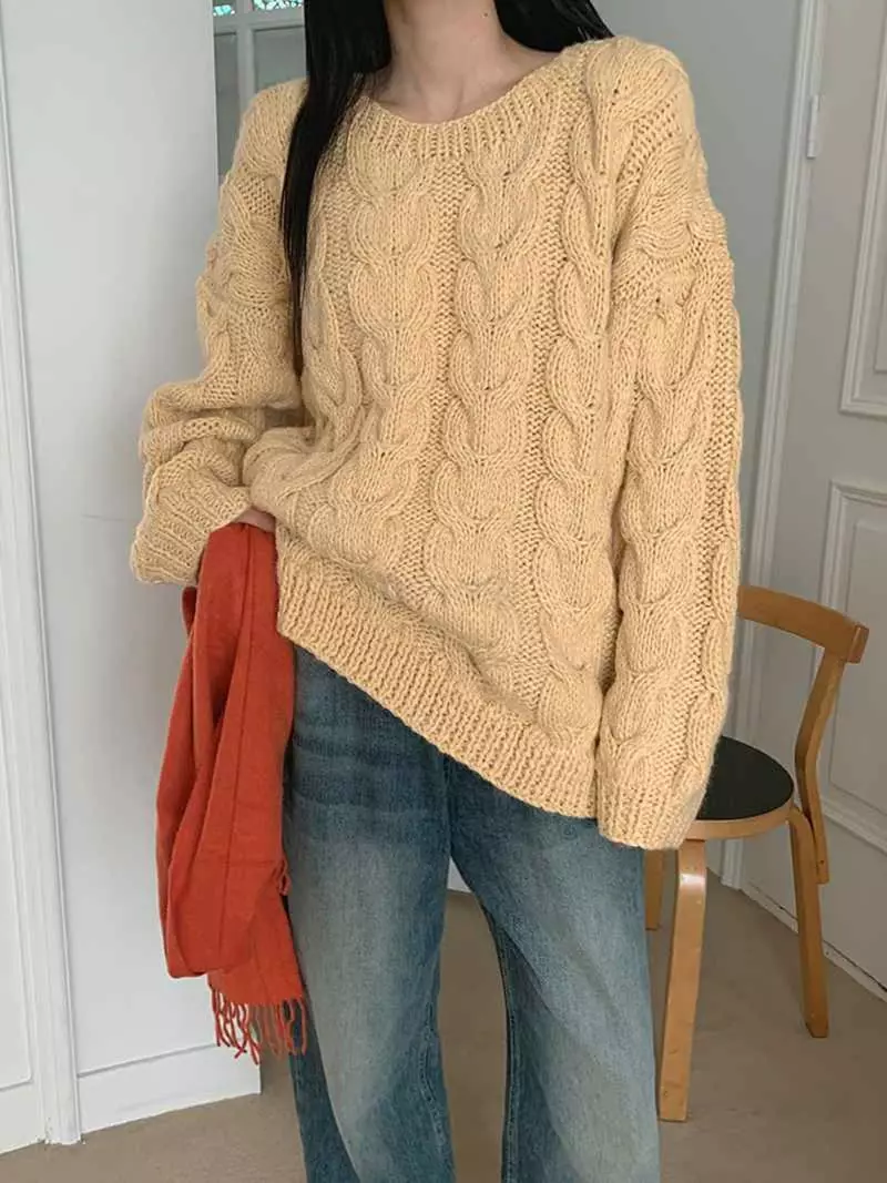 Jkichi - Korean Women Fashion - #romanticstyle - Chucream Knit Tee - 8