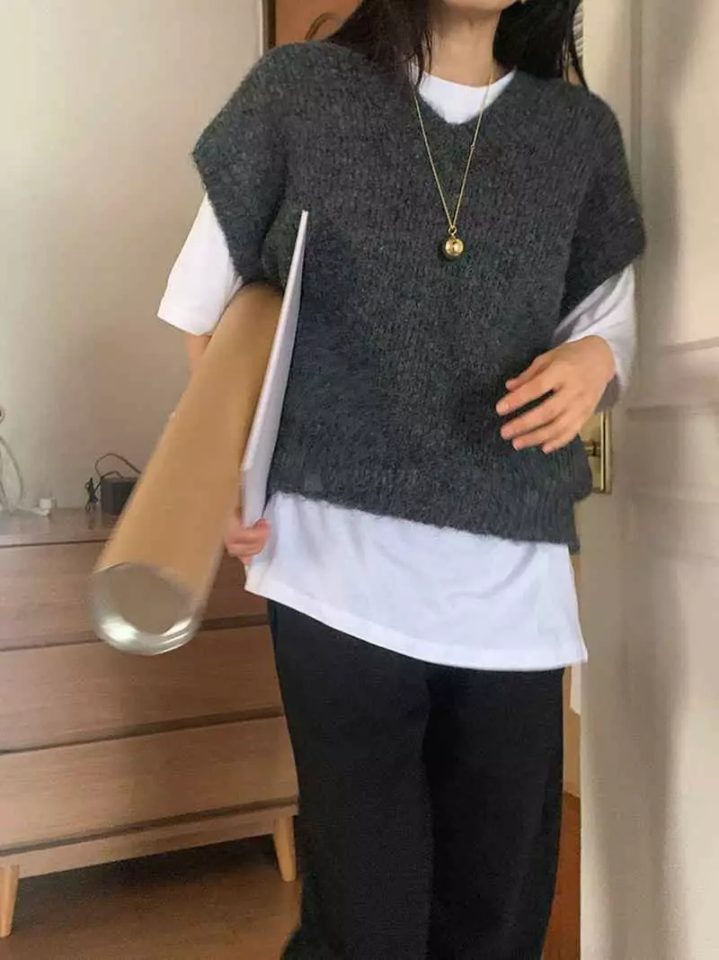 Jkichi - Korean Women Fashion - #vintageinspired - All Boxy Vest - 11