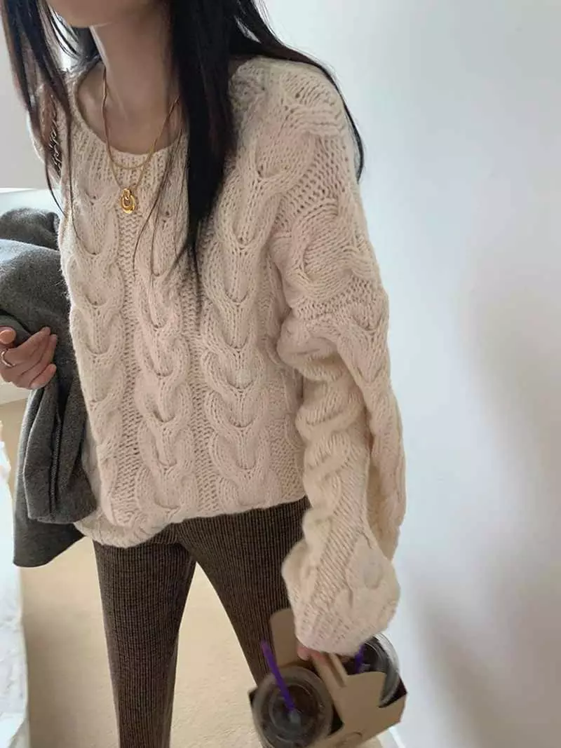 Jkichi - Korean Women Fashion - #womensfashion - Chucream Knit Tee - 4