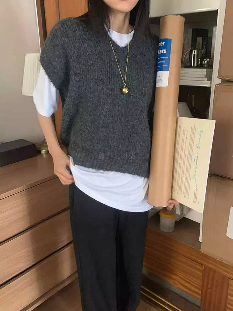 Jkichi - Korean Women Fashion - #vintagekidsstyle - All Boxy Vest - 12