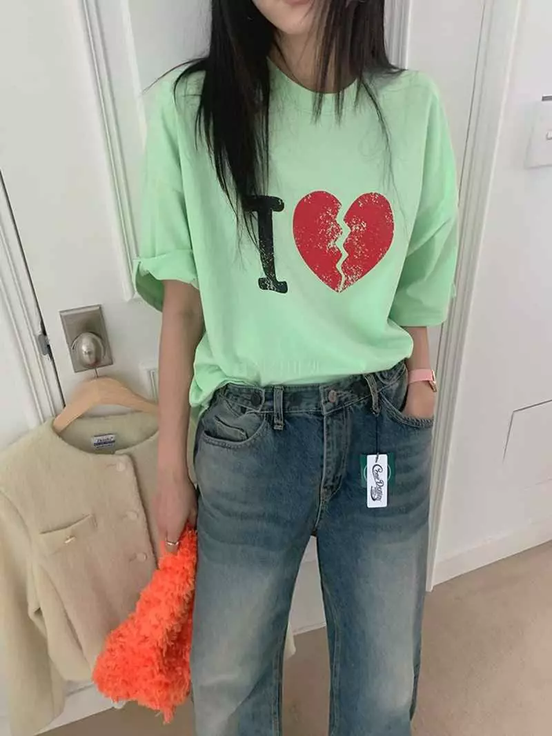Jkichi - Korean Women Fashion - #vintagekidsstyle - I Heart Tee - 10