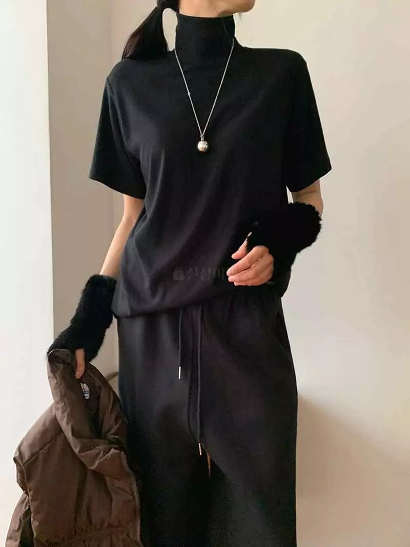 Jkichi - Korean Women Fashion - #womensfashion - Loose Turtlneck Tee - 5