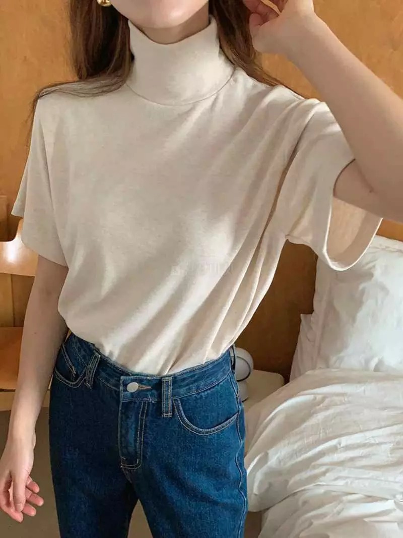 Jkichi - Korean Women Fashion - #womensfashion - Loose Turtlneck Tee - 9