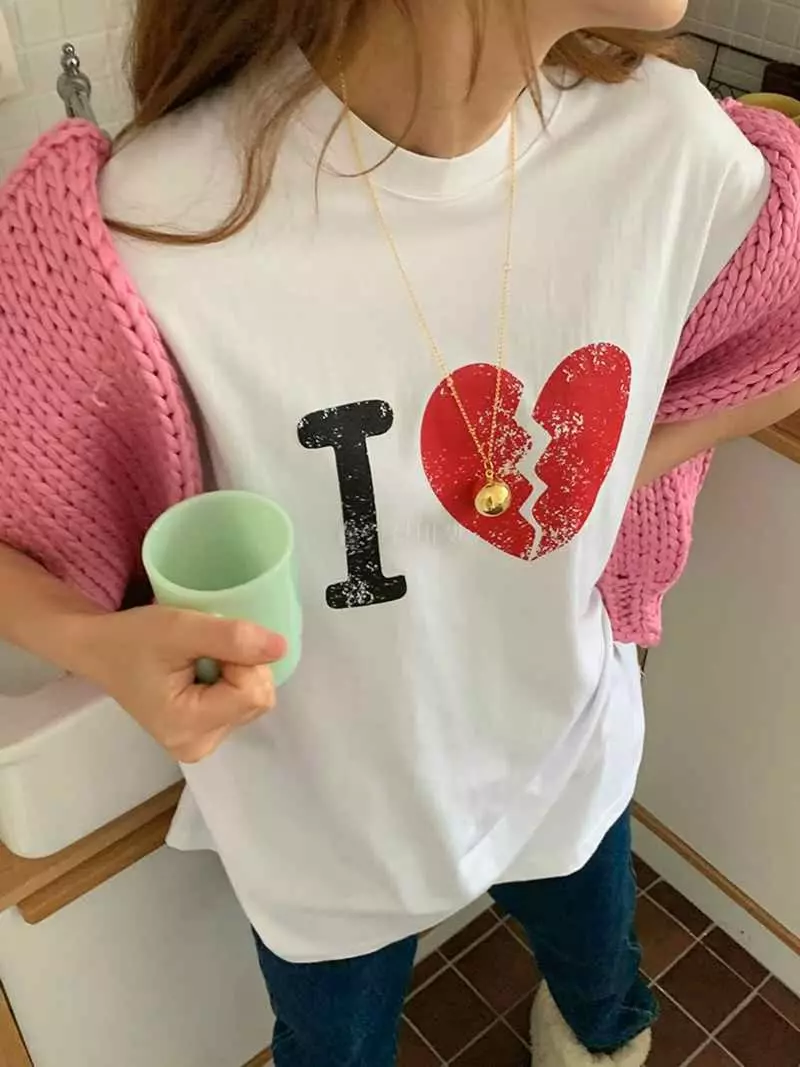 Jkichi - Korean Women Fashion - #womensfashion - I Heart Tee - 2