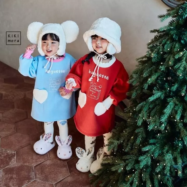 Kikimora - Korean Children Fashion - #discoveringself - Basket Heart Long Tee