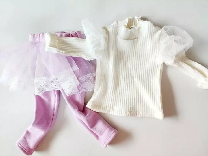 Kikimora - Korean Children Fashion - #minifashionista - Lace Tutu Skirt Leggings - 2