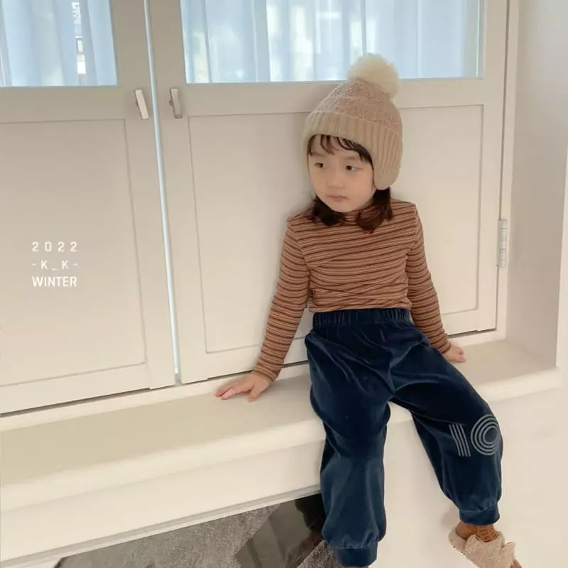 Kk - Korean Children Fashion - #kidzfashiontrend - Stripes Turtleneck Tee - 4