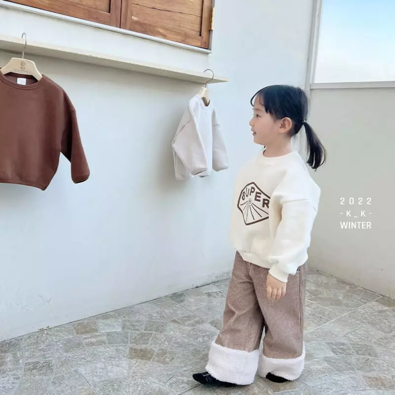 Kk - Korean Children Fashion - #Kfashion4kids - Kid Check Rib Pants - 3
