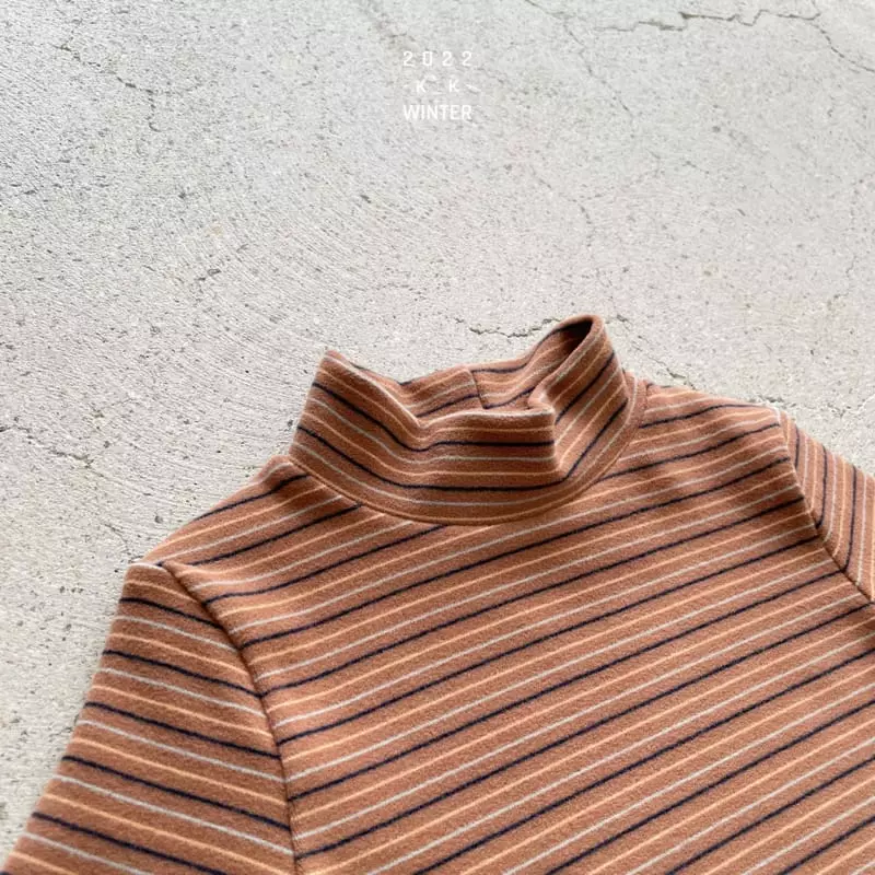 Kk - Korean Children Fashion - #childofig - Stripes Turtleneck Tee - 9