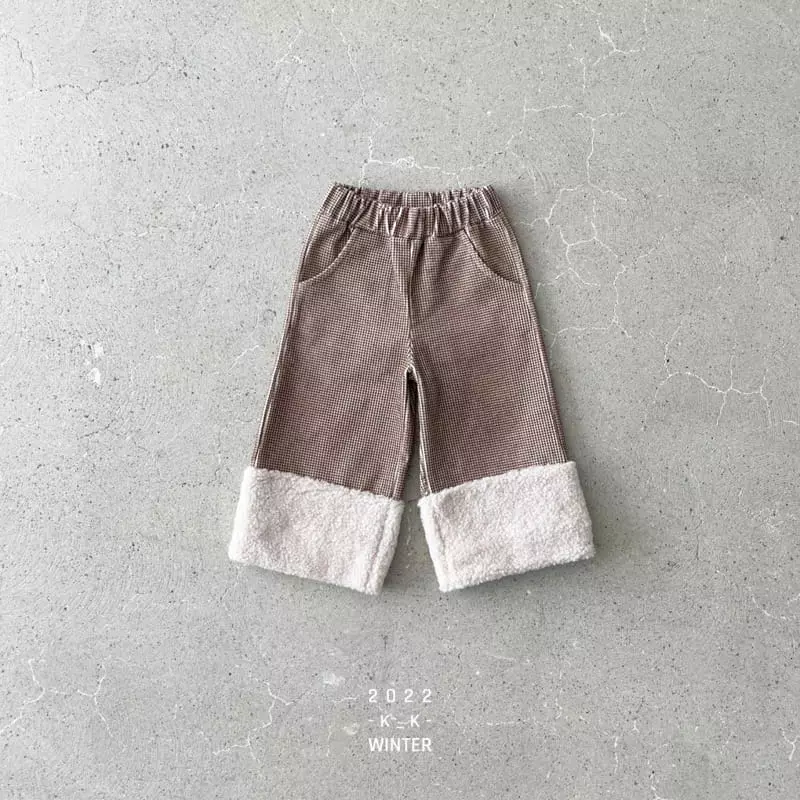 Kk - Korean Children Fashion - #childrensboutique - Kid Check Rib Pants - 10
