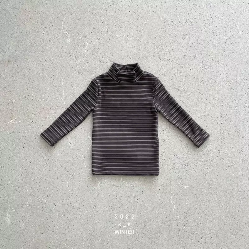 Kk - Korean Children Fashion - #kidzfashiontrend - Stripes Turtleneck Tee - 3