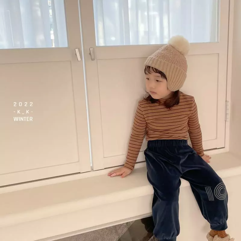 Kk - Korean Children Fashion - #littlefashionista - Stripes Turtleneck Tee - 5