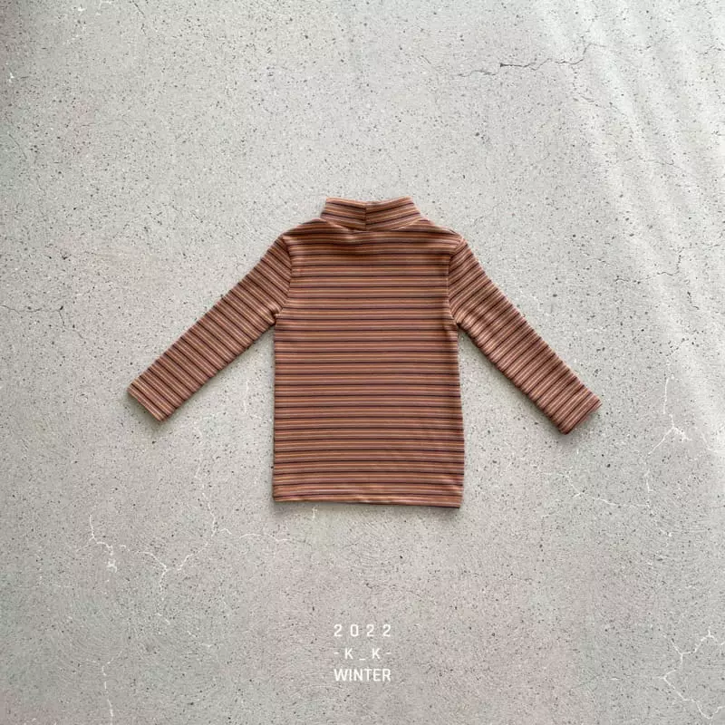 Kk - Korean Children Fashion - #minifashionista - Stripes Turtleneck Tee - 7
