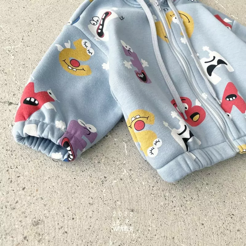 Kk - Korean Children Fashion - #minifashionista - Alpabet Zip-up Set - 6