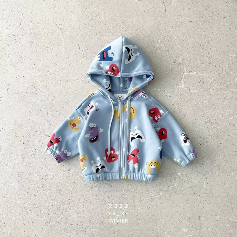 Kk - Korean Children Fashion - #toddlerclothing - Alpabet Zip-up Set - 9