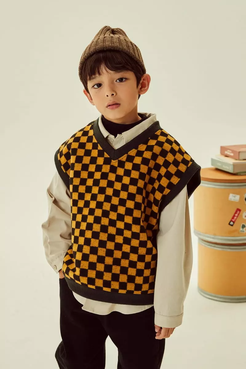 Kokoyarn - Korean Children Fashion - #fashionkids - Checker Vest - 2