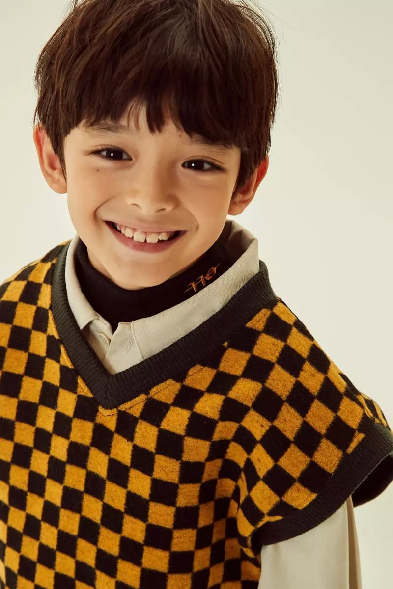 Kokoyarn - Korean Children Fashion - #kidsshorts - Checker Vest - 3
