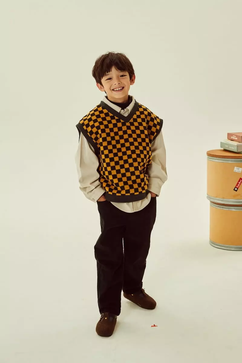 Kokoyarn - Korean Children Fashion - #kidsshorts - Checker Vest - 4