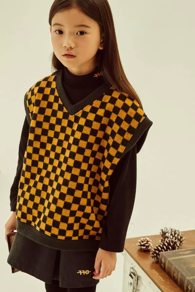 Kokoyarn - Korean Children Fashion - #kidzfashiontrend - Checker Vest - 5