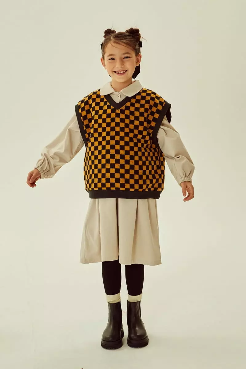 Kokoyarn - Korean Children Fashion - #toddlerclothing - Checker Vest - 12