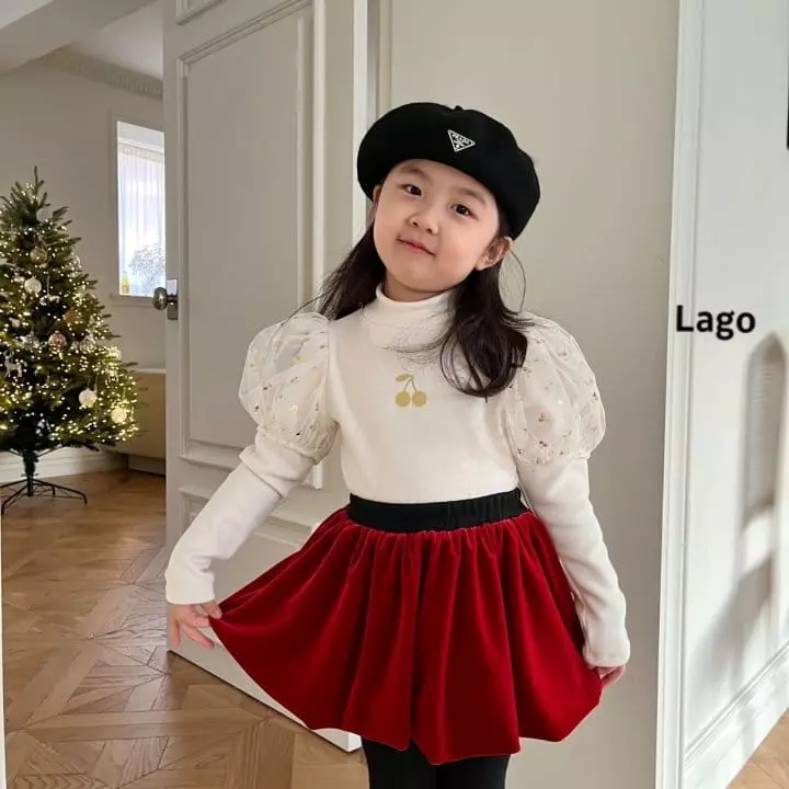 Lago - Korean Children Fashion - #kidsshorts - Velvet Balloon Skirt Leggings - 3