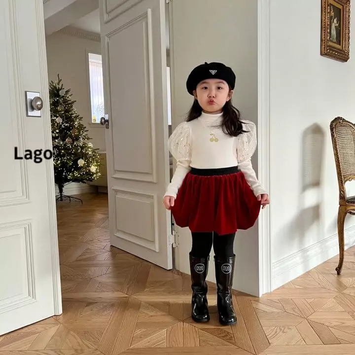 Lago - Korean Children Fashion - #kidsshorts - Velvet Balloon Skirt Leggings - 4