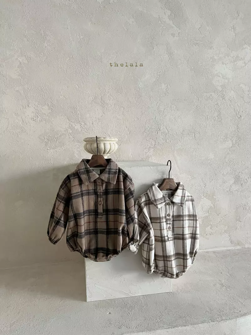 Lala - Korean Baby Fashion - #babyfashion - Checks Bodysuit - 7