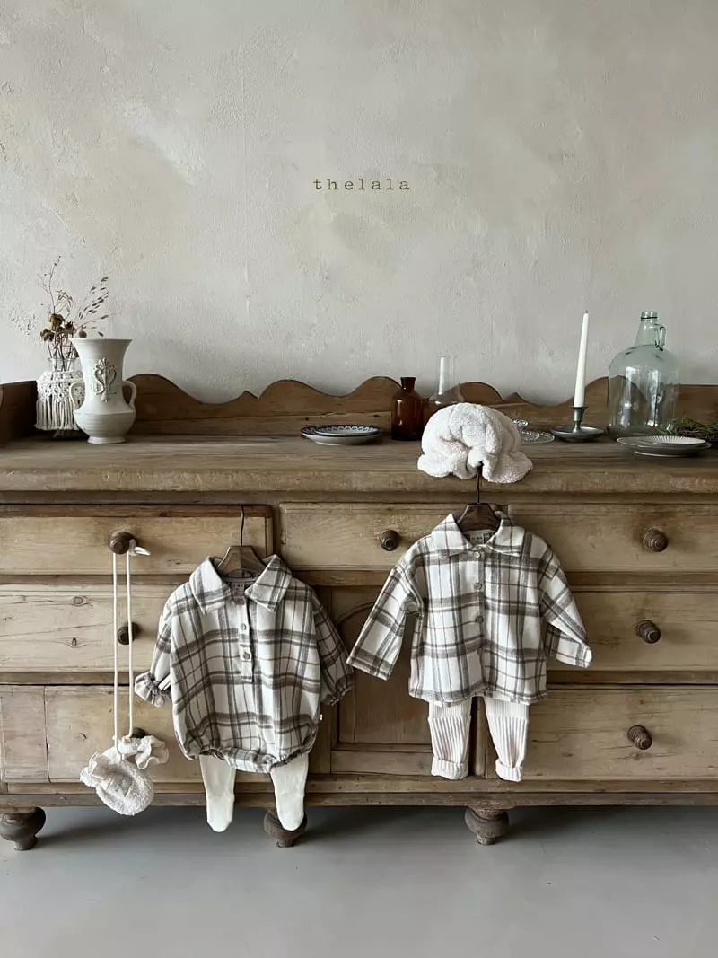Lala - Korean Baby Fashion - #onlinebabyboutique - Checks Bodysuit