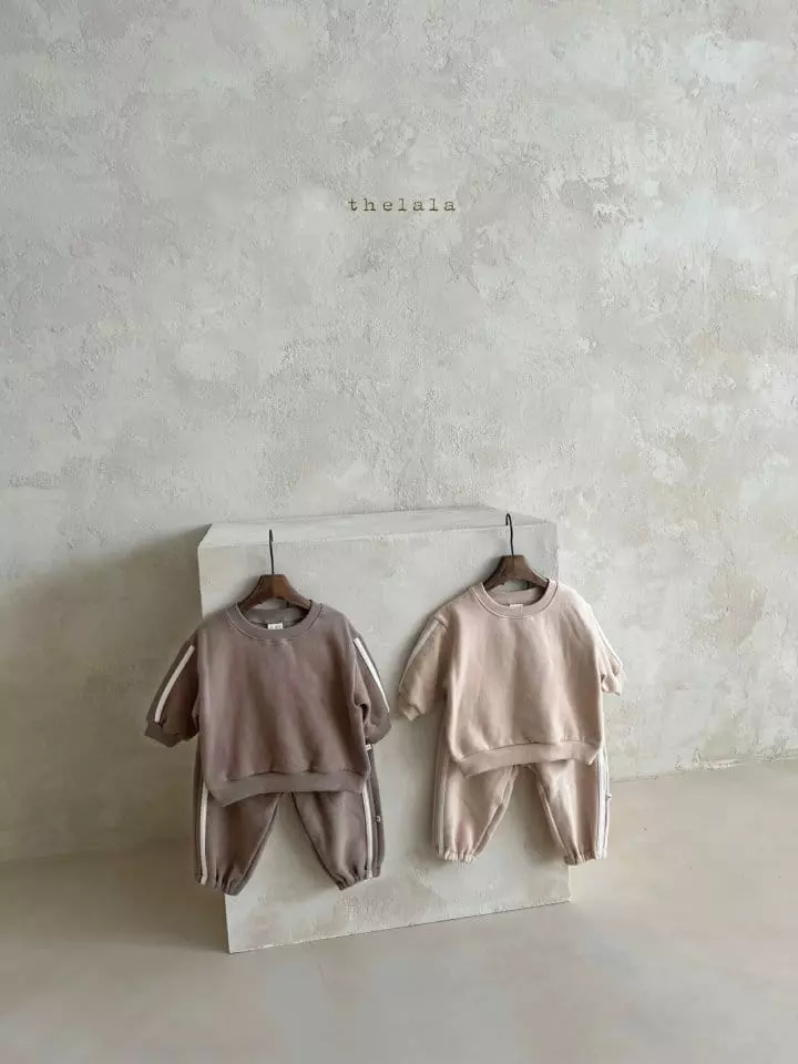 Lala - Korean Children Fashion - #Kfashion4kids - Line Top Bottom Set - 3
