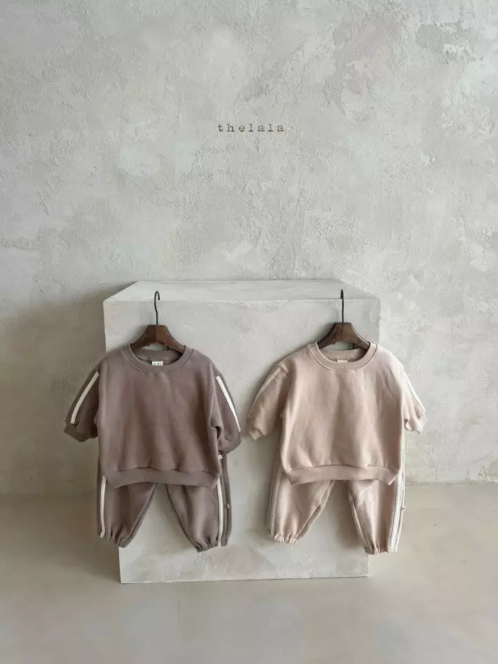 Lala - Korean Children Fashion - #Kfashion4kids - Line Top Bottom Set - 4