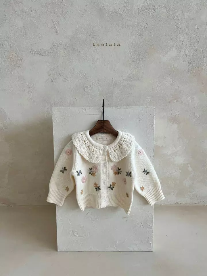 Lala - Korean Children Fashion - #magicofchildhood - Flower Embroidery Cardigan