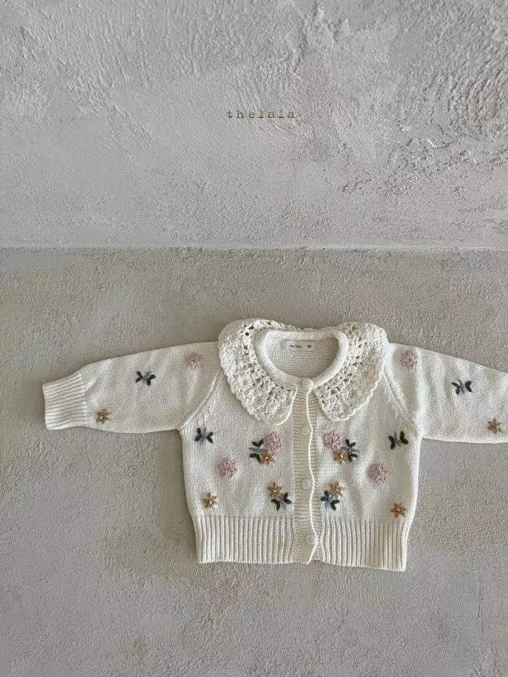 Lala - Korean Children Fashion - #prettylittlegirls - Flower Embroidery Cardigan - 3