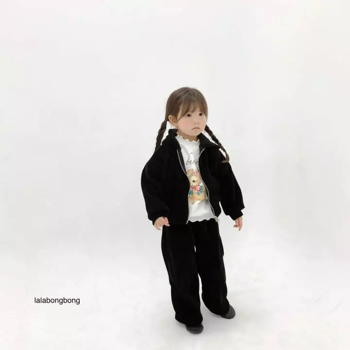 Lalabongbong - Korean Children Fashion - #kidzfashiontrend - Velvet Zip-up - 4