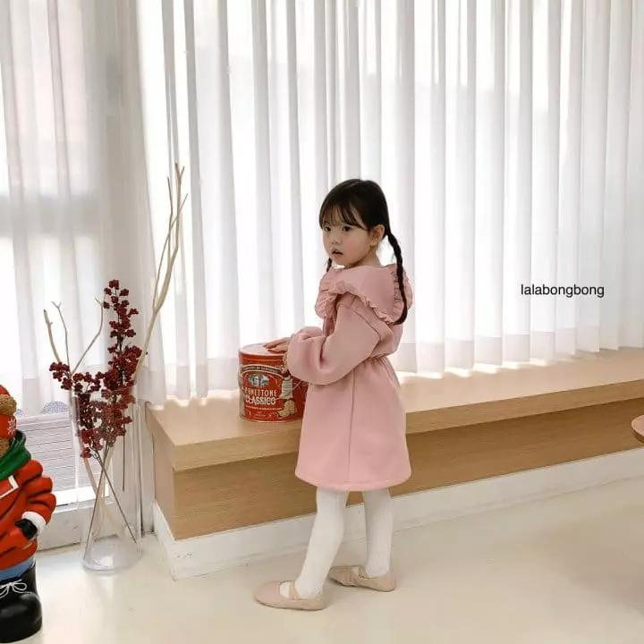 Lalabongbong - Korean Children Fashion - #childofig - Ribbon Collar One-piece - 5