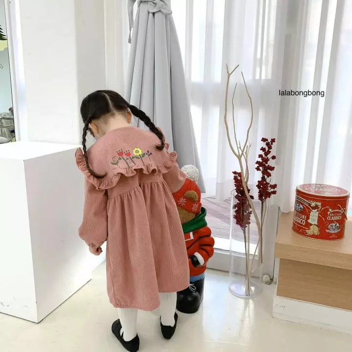Lalabongbong - Korean Children Fashion - #childofig - Flwoer Collar One-piece - 3