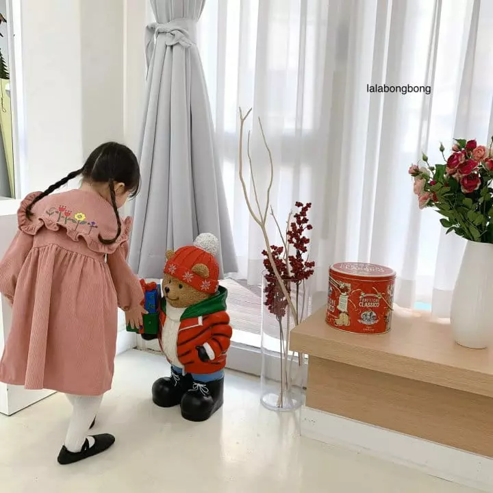 Lalabongbong - Korean Children Fashion - #designkidswear - Flwoer Collar One-piece - 5