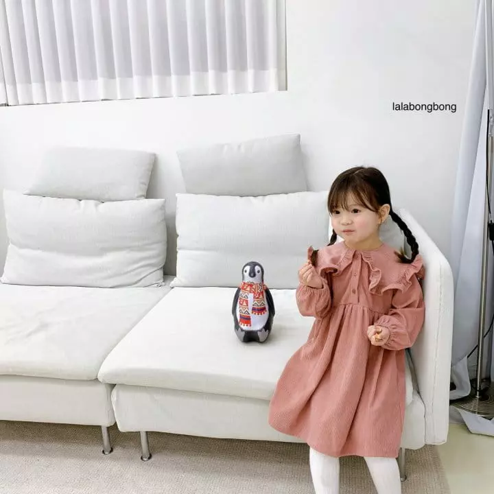 Lalabongbong - Korean Children Fashion - #fashionkids - Flwoer Collar One-piece - 7