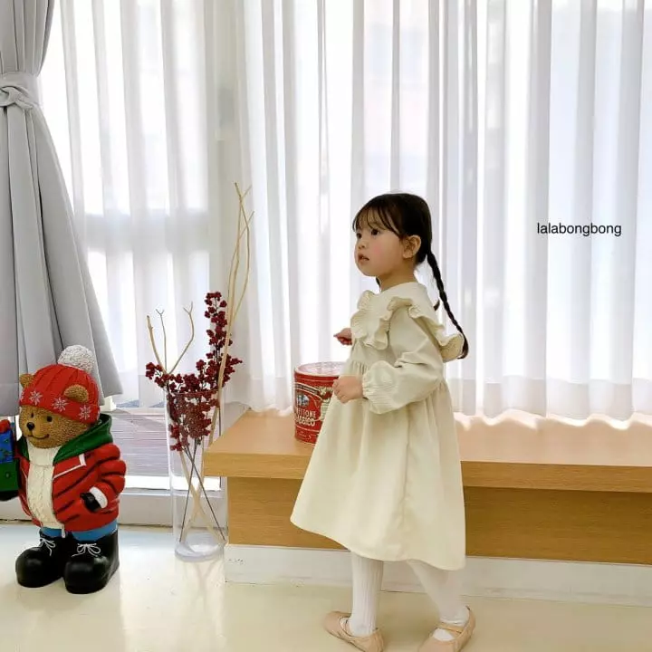 Lalabongbong - Korean Children Fashion - #kidsstore - Flwoer Collar One-piece - 9