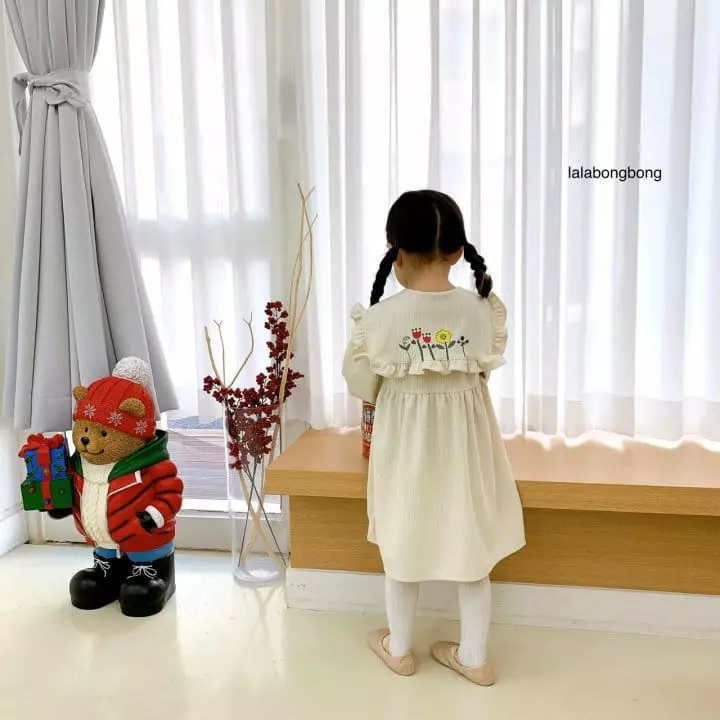 Lalabongbong - Korean Children Fashion - #kidzfashiontrend - Flwoer Collar One-piece - 10