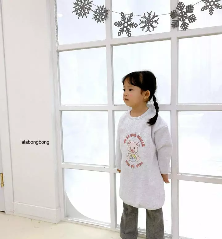 Lalabongbong - Korean Children Fashion - #littlefashionista - Bear Long Tee - 11