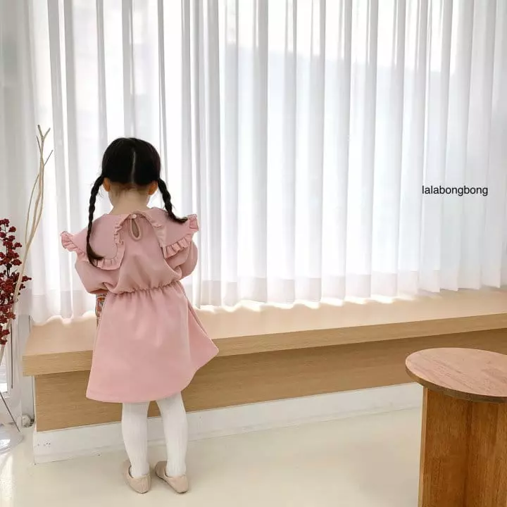 Lalabongbong - Korean Children Fashion - #minifashionista - Ribbon Collar One-piece - 4
