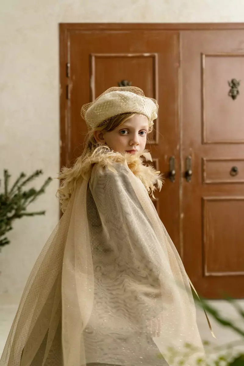Le Bev - Korean Children Fashion - #stylishchildhood - Gold Padder Cape - 4
