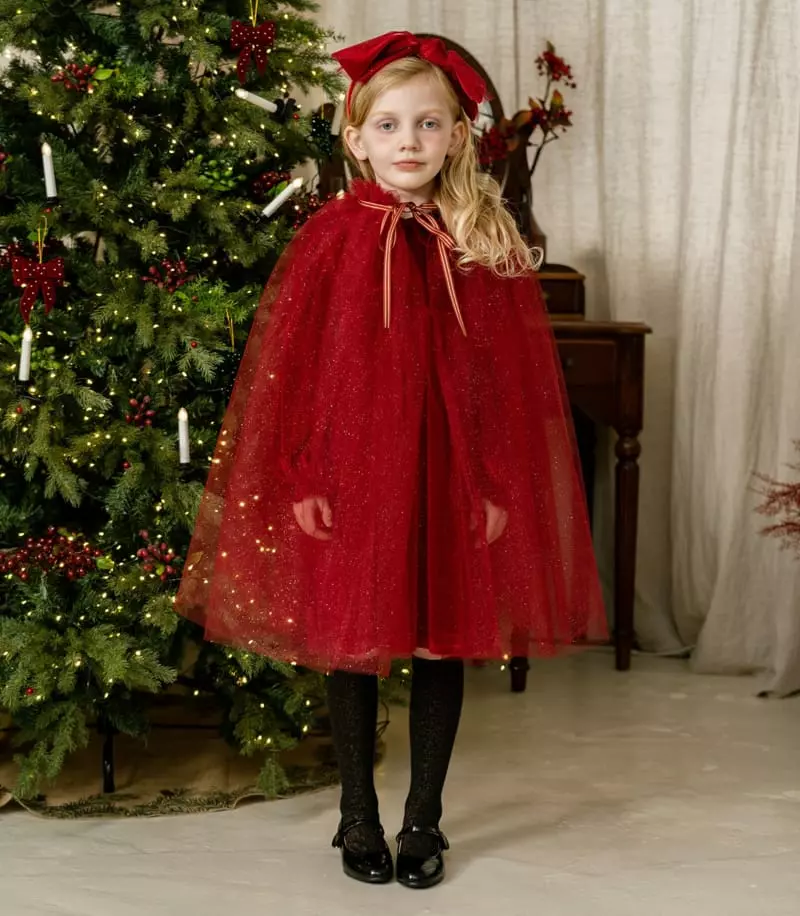Le Bev - Korean Children Fashion - #discoveringself - Red Milky Cape - 6
