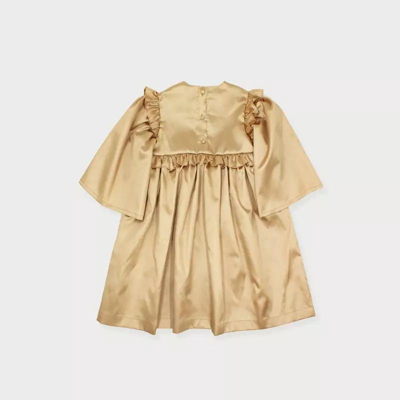 Le Bev - Korean Children Fashion - #fashionkids - Gold Silky One-piece